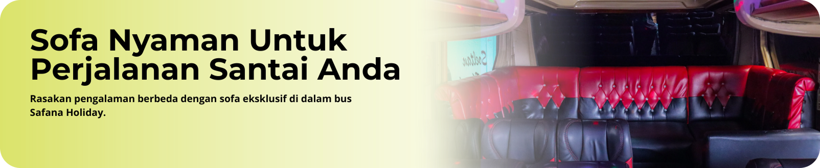 Interior bus dengan sofa
